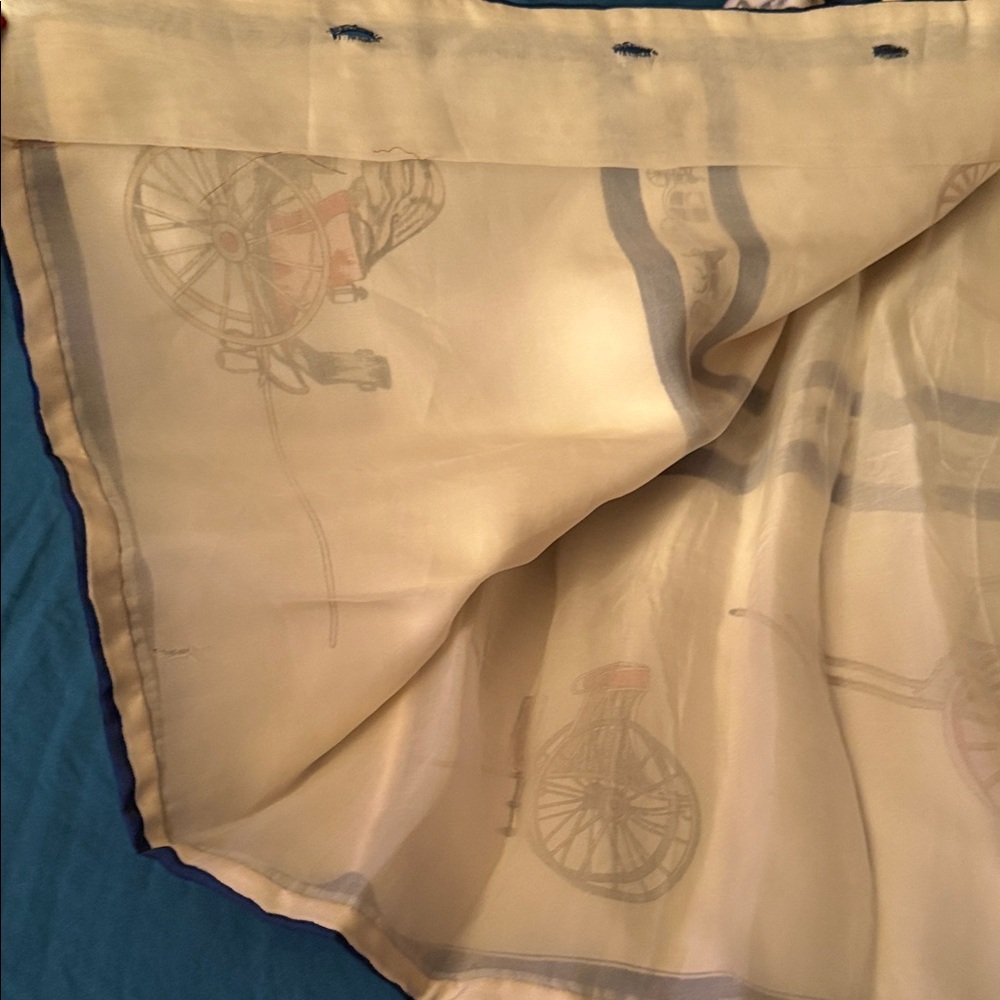 Charming Vintage SETA PURA DRESS Cream and with Carriage Print HERMES FLARE ❤️ - Picture 11 of 14